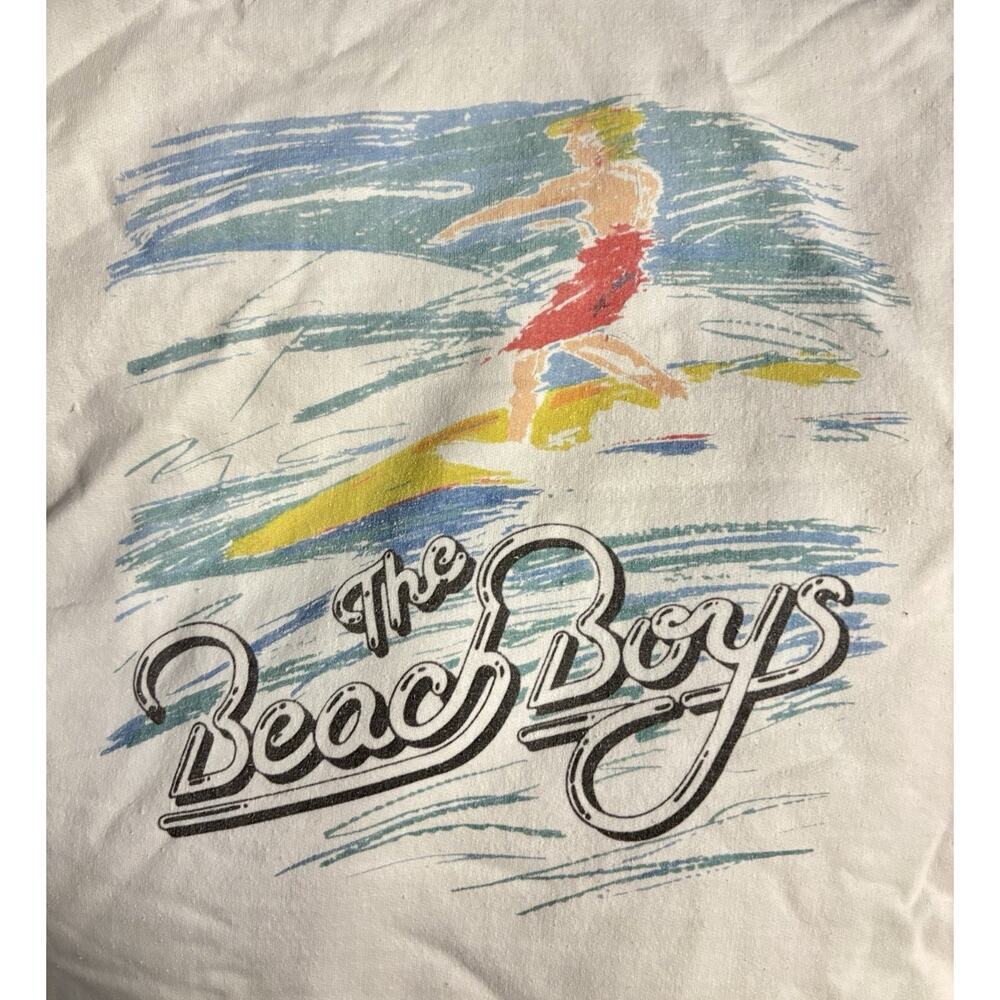 The Beach Boys 80s Surf White Thrifted By Livylu+Livgoods Sweatshirt - Picture 4 of 7
